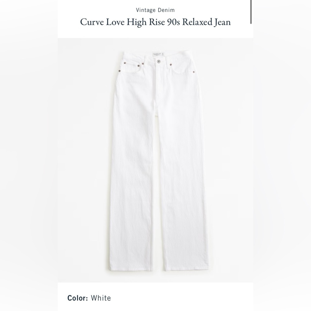 Abercrombie and Fitch - The 90s Relaxed Jeans High Rise - White- 25